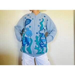 Vintage Adolfo 90s Blue Sweater